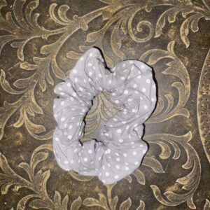 Gray with White Polka Dots Scrunchies Bundle of 5